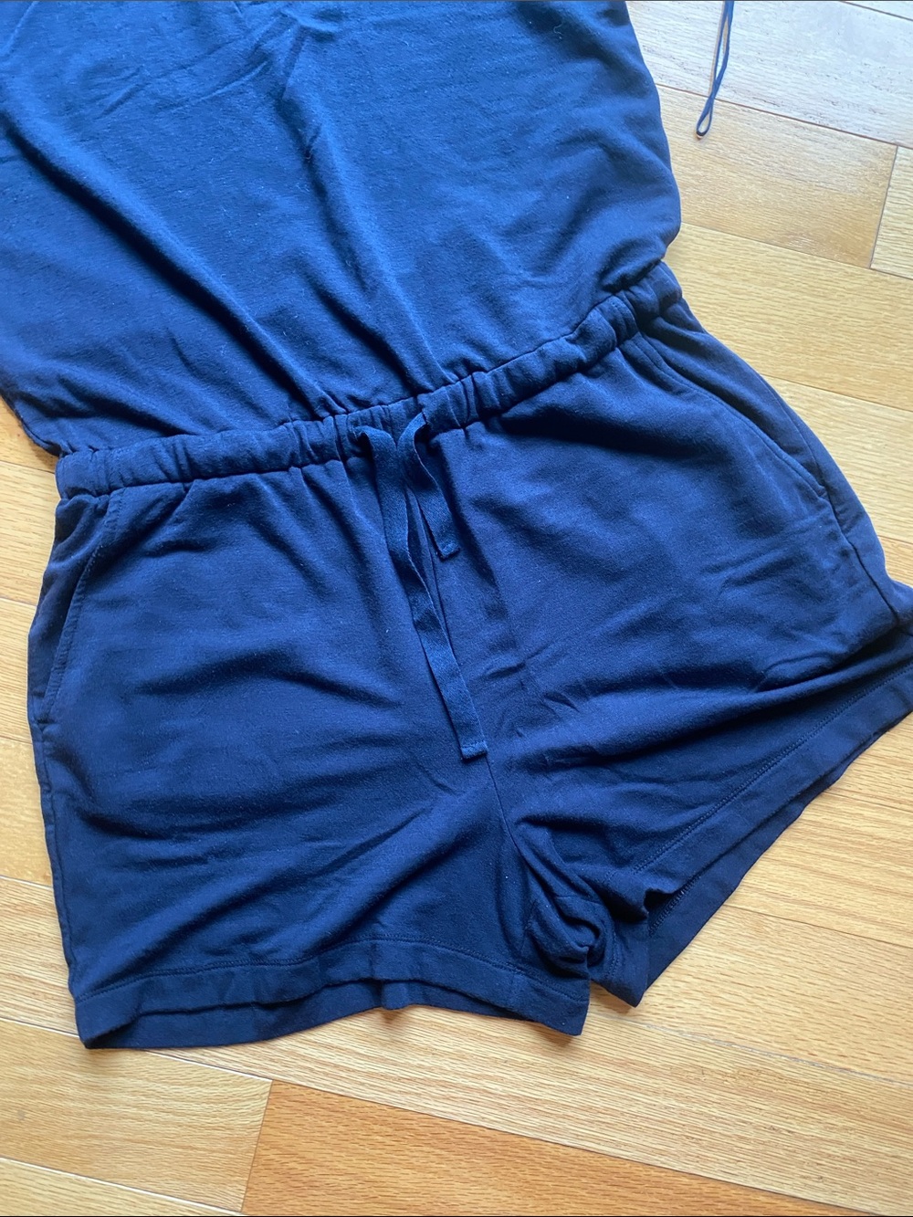 Lou & Grey Navy Short-Sleeve Drawstring Romper SUPER SOFT M - Picture 4 of 8